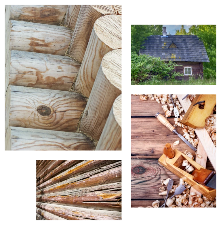 drewniane belki, dom